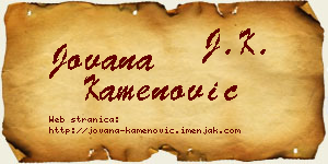 Jovana Kamenović vizit kartica